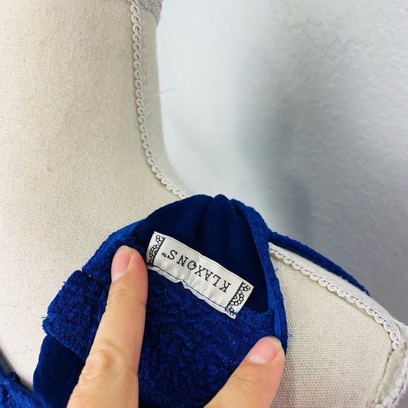 Klaxons Blue Midi Textured Sparkle Sweater Vest - Picture 4 of 4